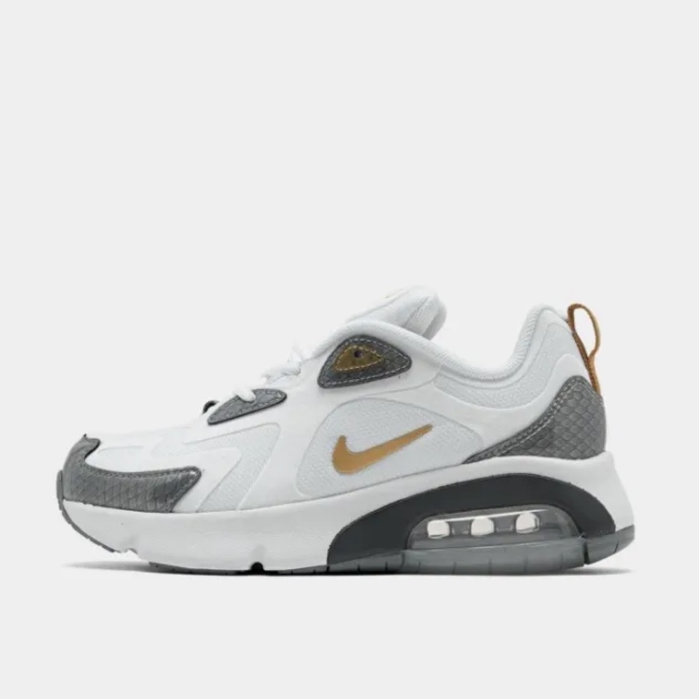 Nike Air Max 200 Baby Dragon Big Kids Size 7Y/Womens 8.5 White/Cool Grey/Gold
